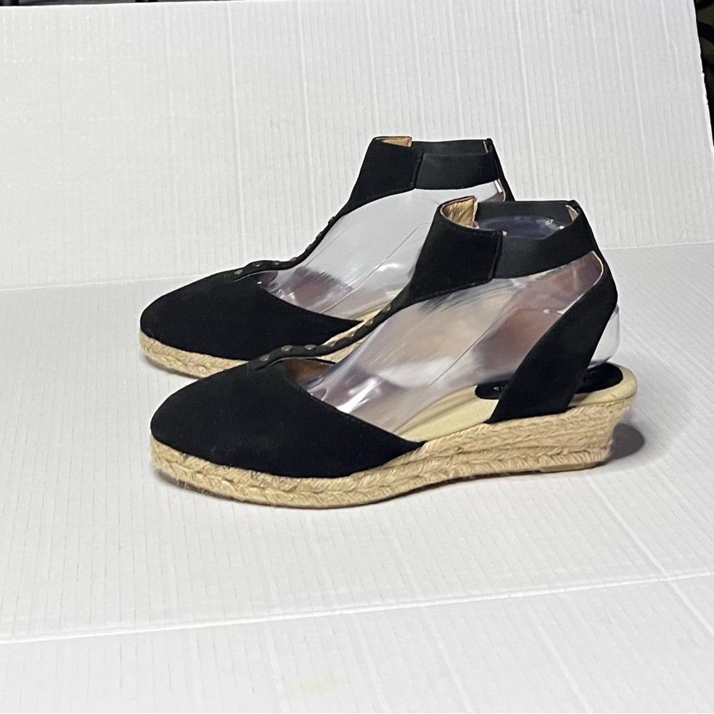 Jacques Levine Studded Wedge Espadrille